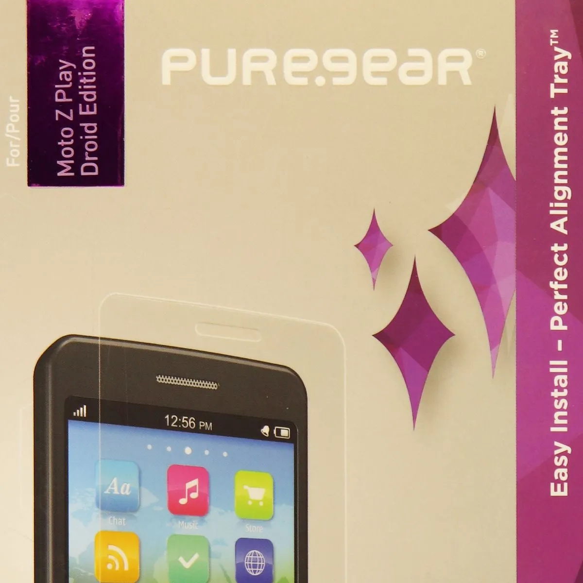 PureGear HD Tempered Glass Screen Protector for Moto Z Play Droid Edition