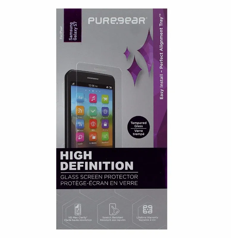 PureGear HD Tempered Glass Screen Protector for Samsung Galaxy S7 - Clear