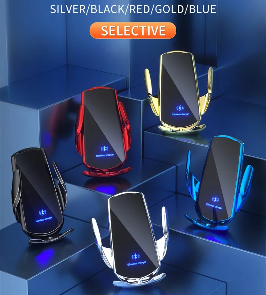 Q3 15W Qi Wireless Charging / Magnetic Charging Car Fast Charger Auto-Clamping Air Vent Phone Mount Aircon Holder Stand