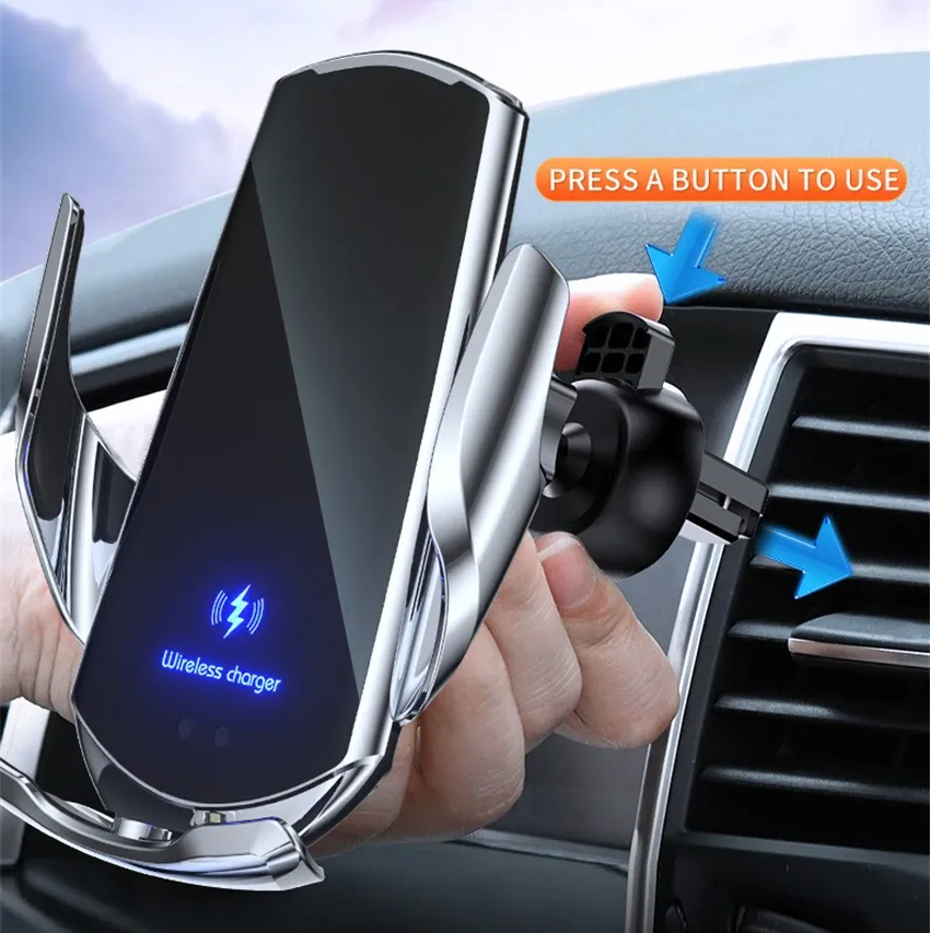 Q3 15W Qi Wireless Charging / Magnetic Charging Car Fast Charger Auto-Clamping Air Vent Phone Mount Aircon Holder Stand