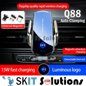 Q88 15W Qi Wireless Charging / Magnetic Charging Car Fast Charger Auto-Clamping Air Vent Phone Mount Aircon Holder Stand