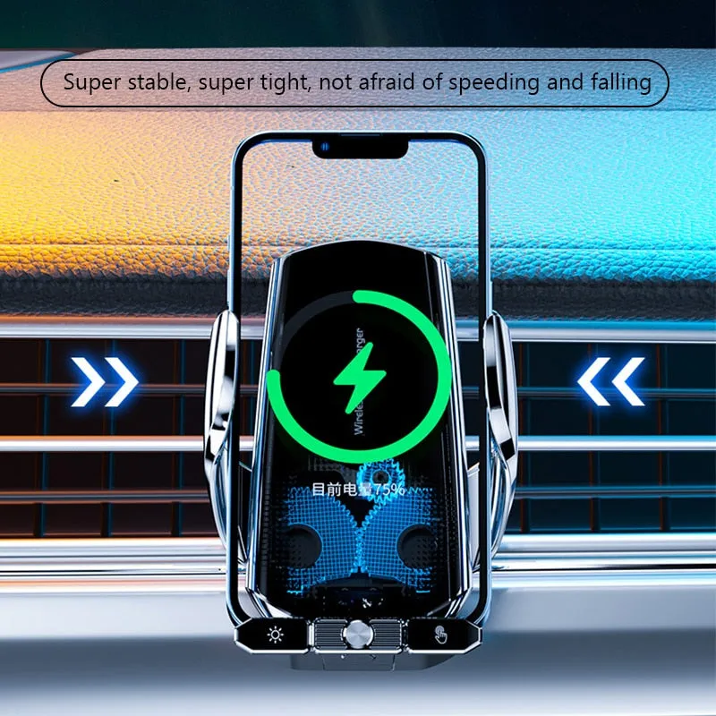Q88 15W Qi Wireless Charging / Magnetic Charging Car Fast Charger Auto-Clamping Air Vent Phone Mount Aircon Holder Stand