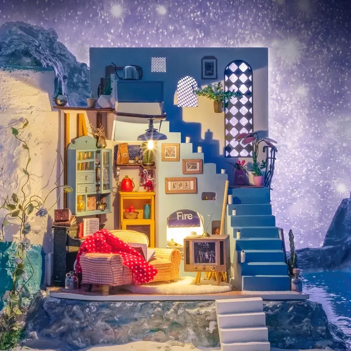 Rolife Joy's Peninsula Living Room DIY Miniature House Kit