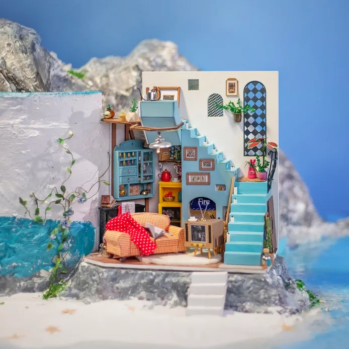 Rolife Joy's Peninsula Living Room DIY Miniature House Kit