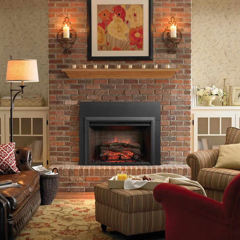 SimpliFire 32-In Built-In Electric Fireplace Insert with Large Surround Trim