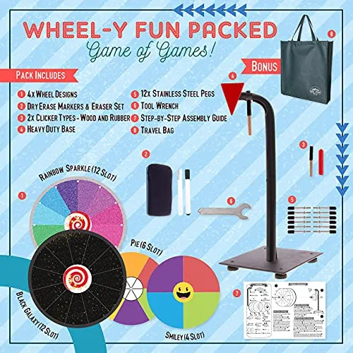 Spinning Prize Wheel Spinner Game 12 Inch Spin 8 Pcs