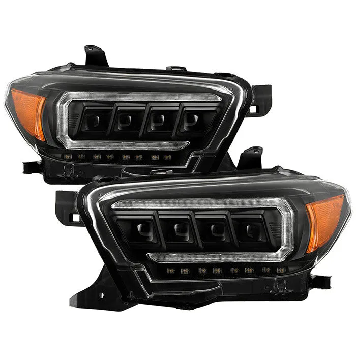 Spyder Apex Toyota Tacoma 16- 22 SEQ LED Headlights Black