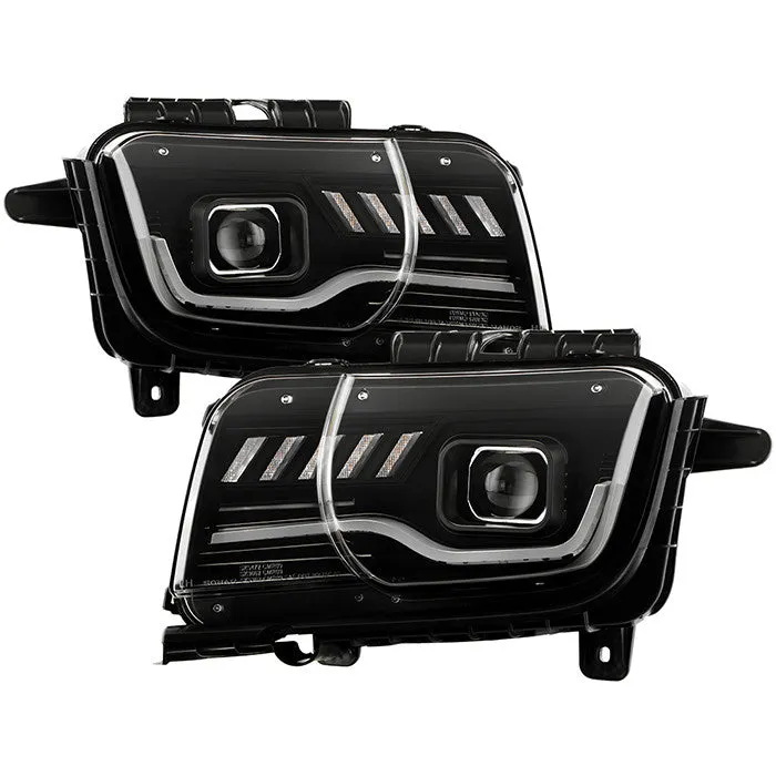 Spyder Chevy Camaro 10-13 Factory Pro Headlights SEQ Black