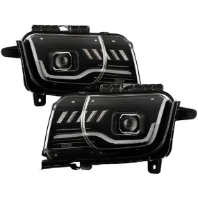 Spyder Chevy Camaro 10-13 Factory Pro Headlights SEQ Black