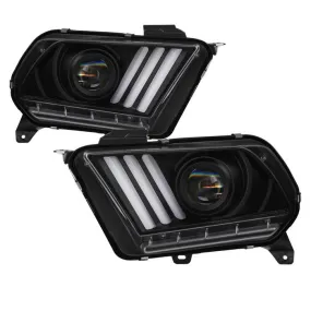 Spyder Ford Mustang 10-14 SEQ LED Bar Pro Headlights Black