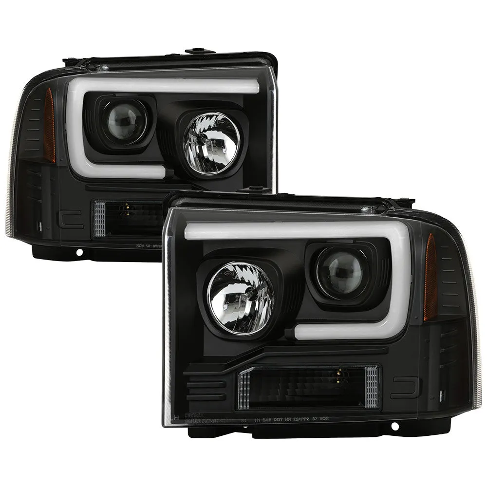 Spyder Platinum F250 F350 F450 Super Duty 05-07 Headlights Black