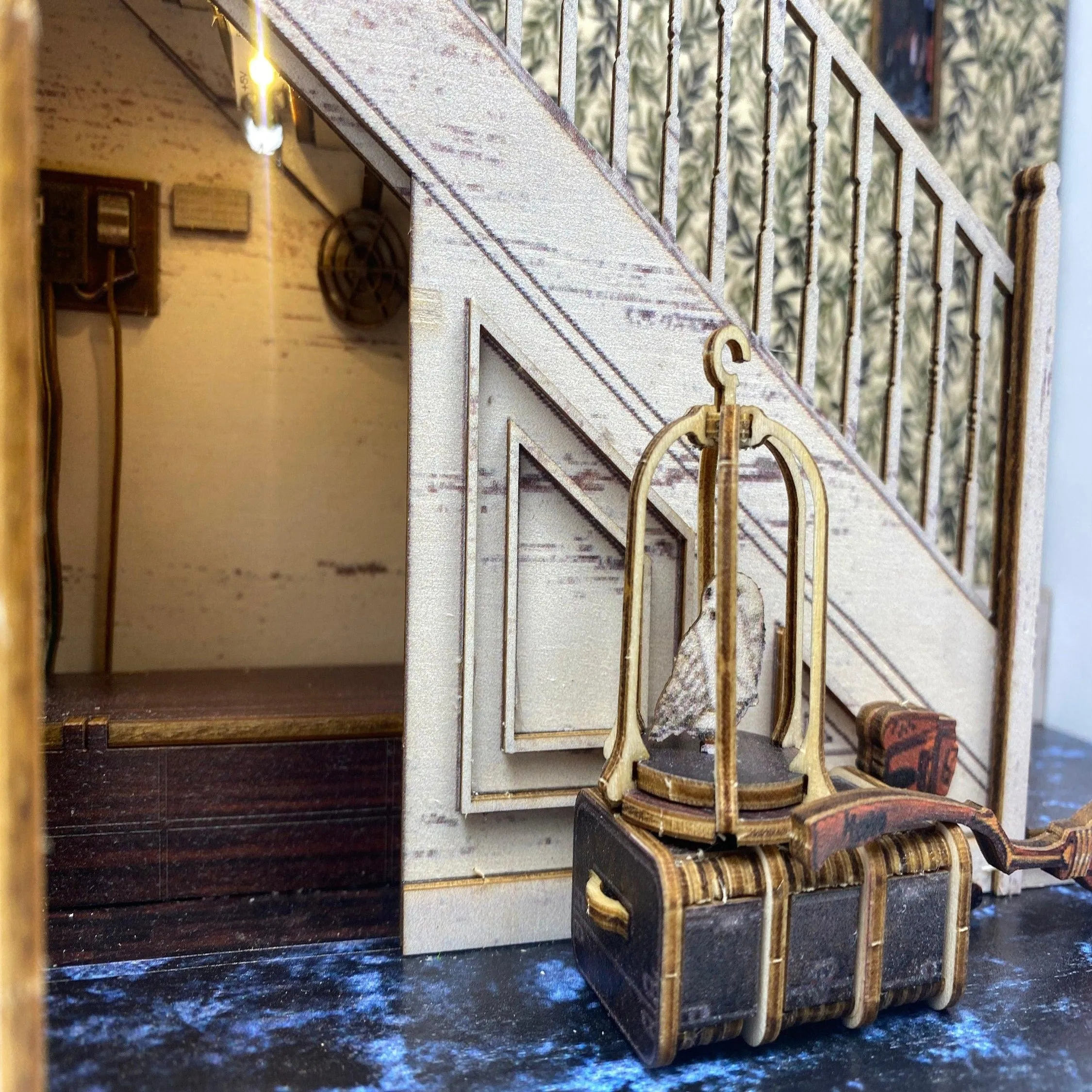 The Cupboard Under Stairs Book Nook - DIY Book Nook Kits - Wizard Alley Book Nooks Magic Alley Book Shelf Insert Book Scenery with LED