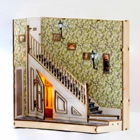 The Cupboard Under Stairs Book Nook - DIY Book Nook Kits - Wizard Alley Book Nooks Magic Alley Book Shelf Insert Book Scenery with LED