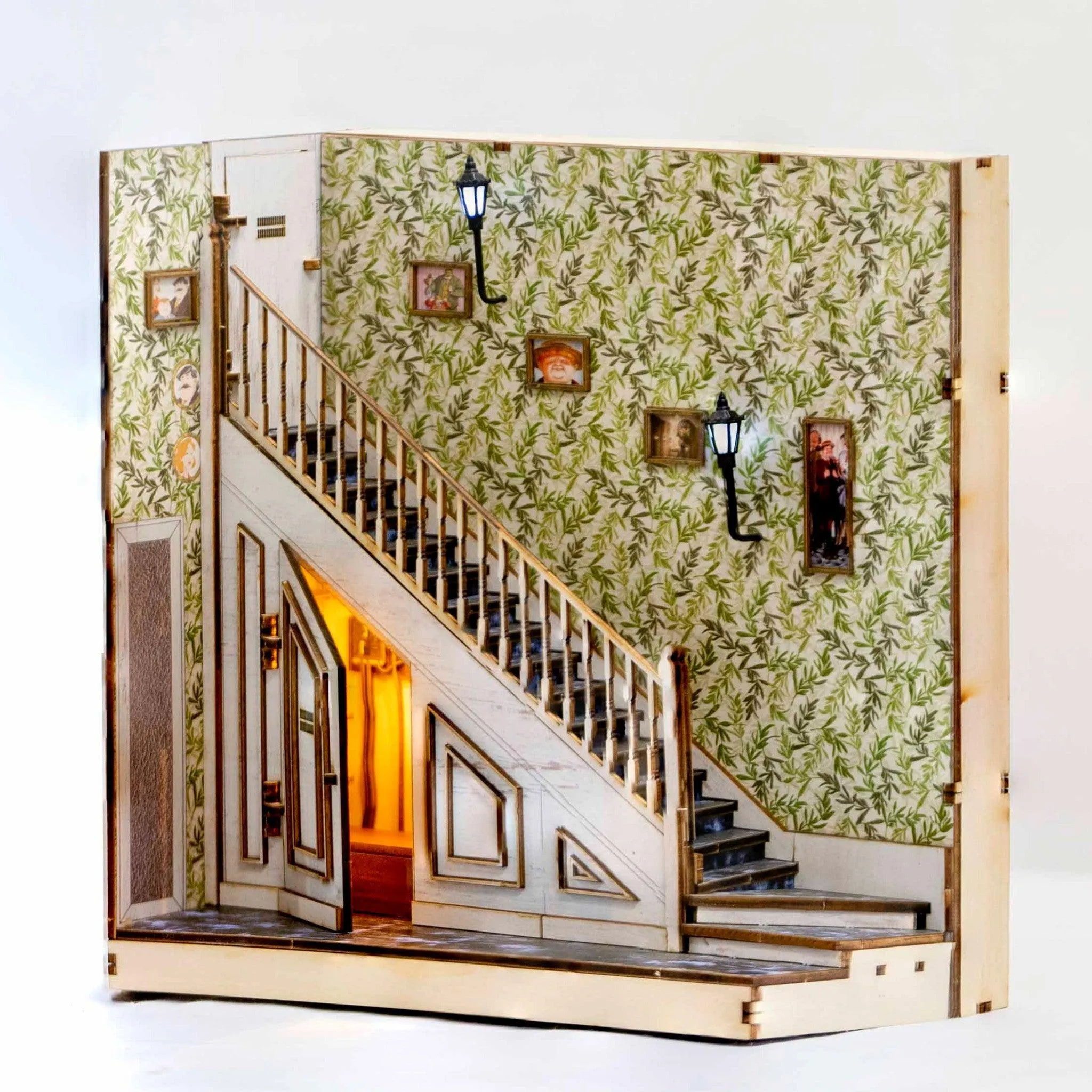 The Cupboard Under Stairs Book Nook - DIY Book Nook Kits - Wizard Alley Book Nooks Magic Alley Book Shelf Insert Book Scenery with LED