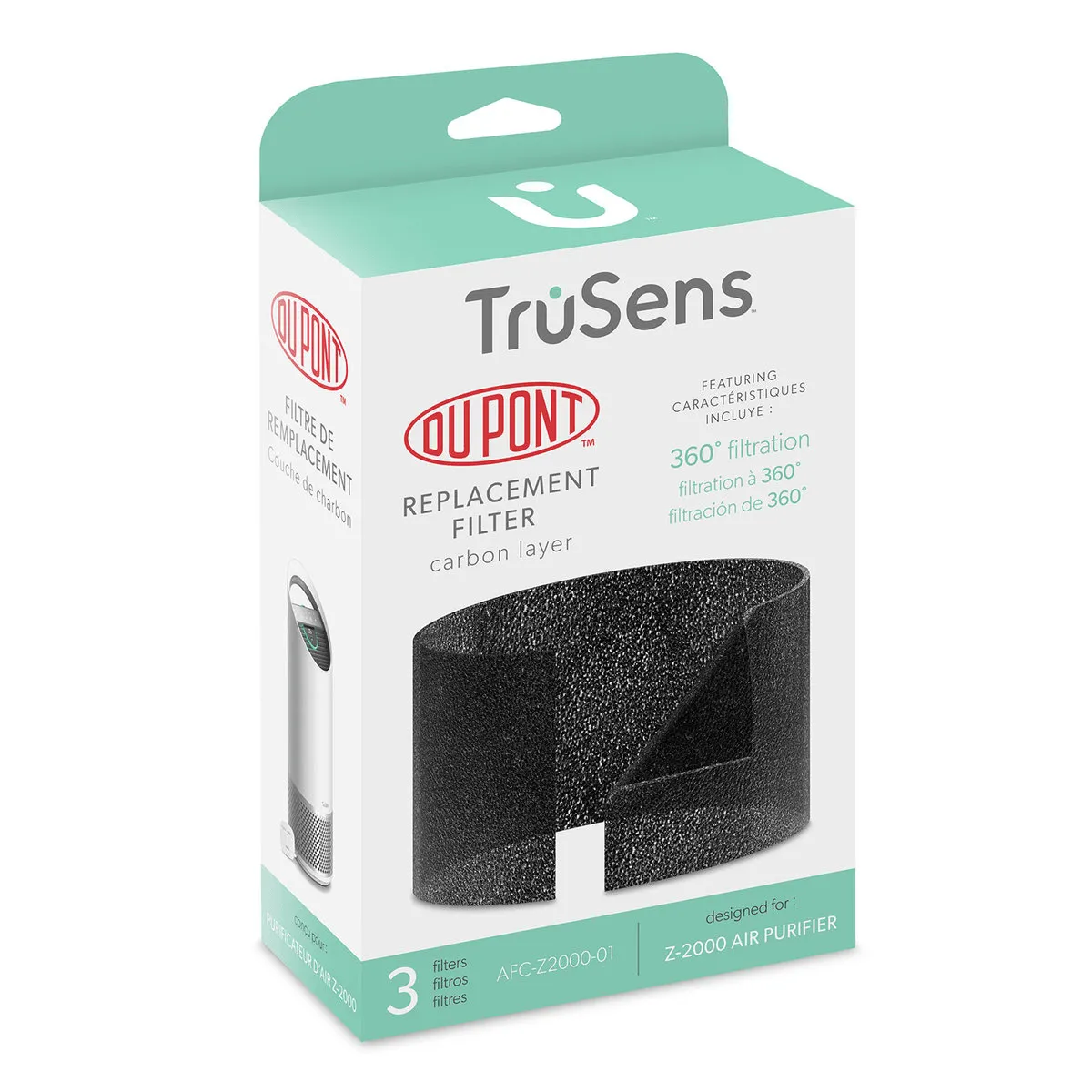 Trusens Replacement Carbon Filters 3 Pack Z2000 Medium Air Purifier