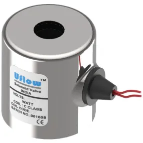 Uflow Solenoid Coil 14mm Metallic Round with LED 230v AC / 24v DC / 110v AC / 12v DC / 24v AC