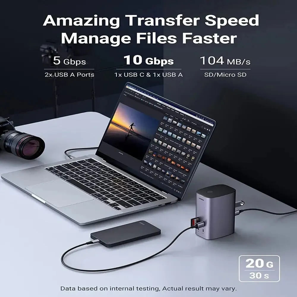 UGREEN 90325 12 In 1 USB C Triple Display Multifunction Docking Station(Gray)