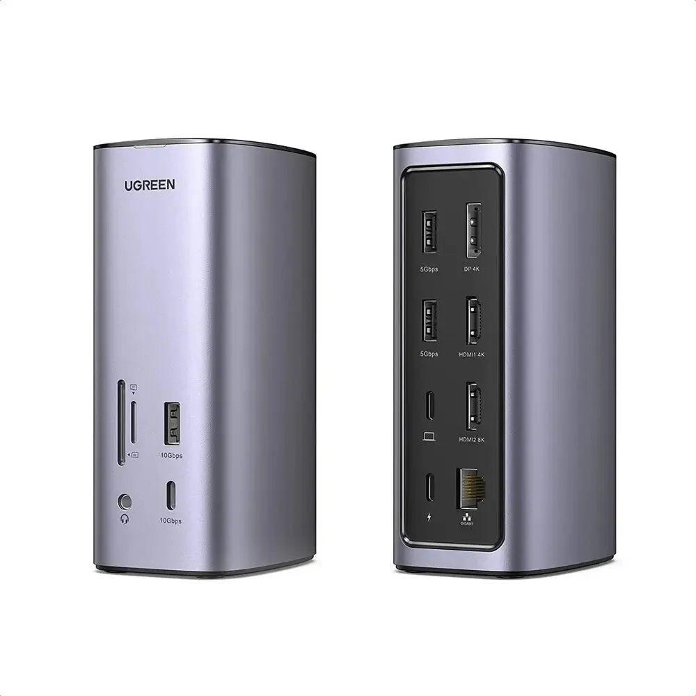 UGREEN 90325 12 In 1 USB C Triple Display Multifunction Docking Station(Gray)