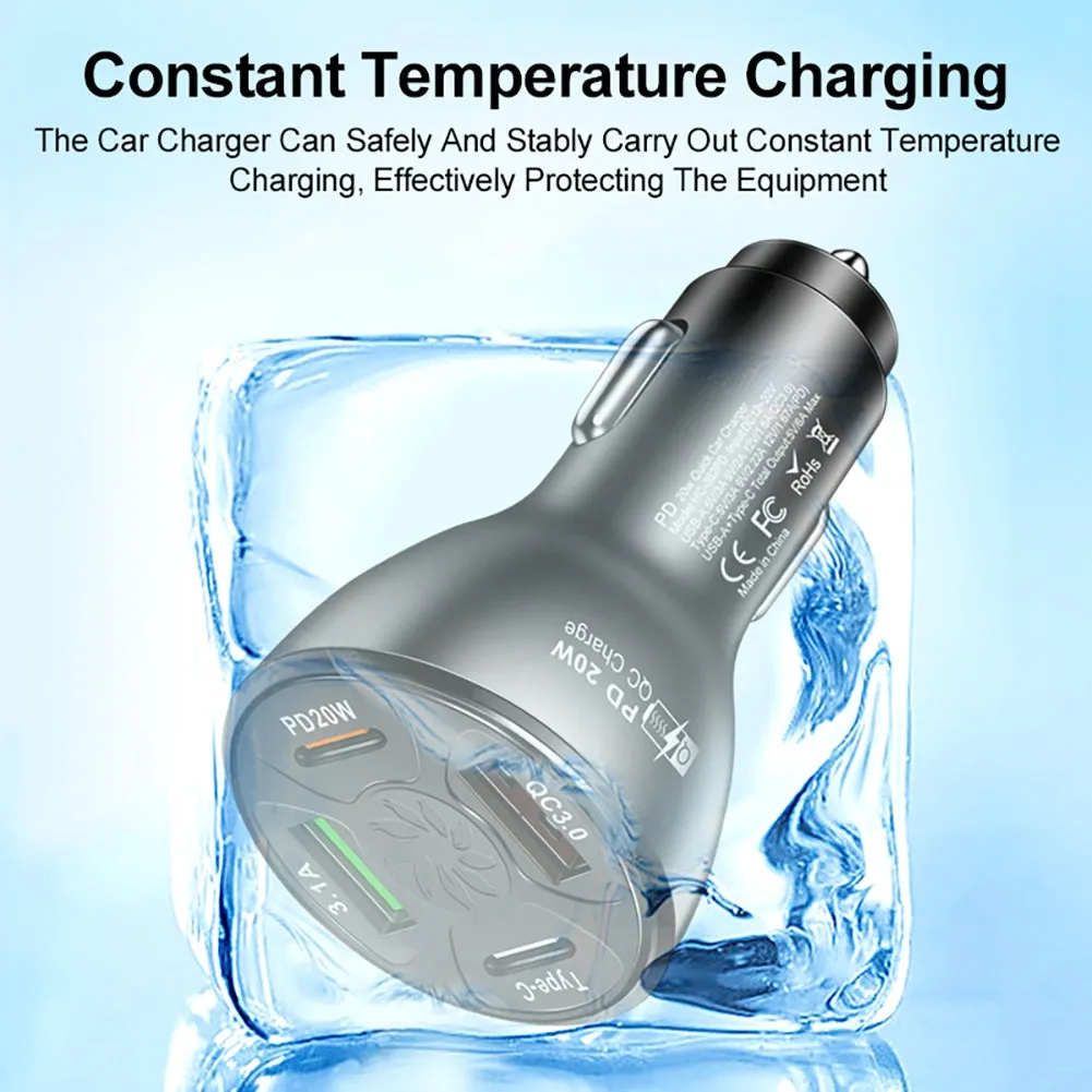 Usb Car Charger Fast Charging Adapter 20w Pd Qc3.0 Type 3.1a 2usb