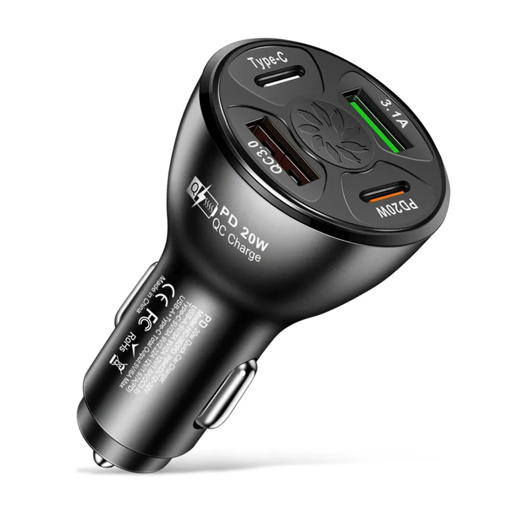 Usb Car Charger Fast Charging Adapter 20w Pd Qc3.0 Type 3.1a 2usb