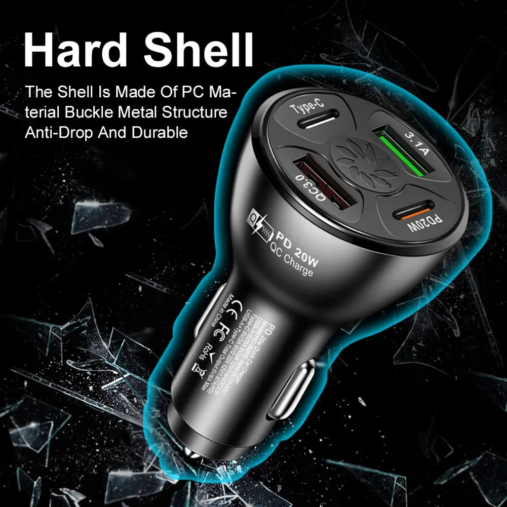 Usb Car Charger Fast Charging Adapter 20w Pd Qc3.0 Type 3.1a 2usb