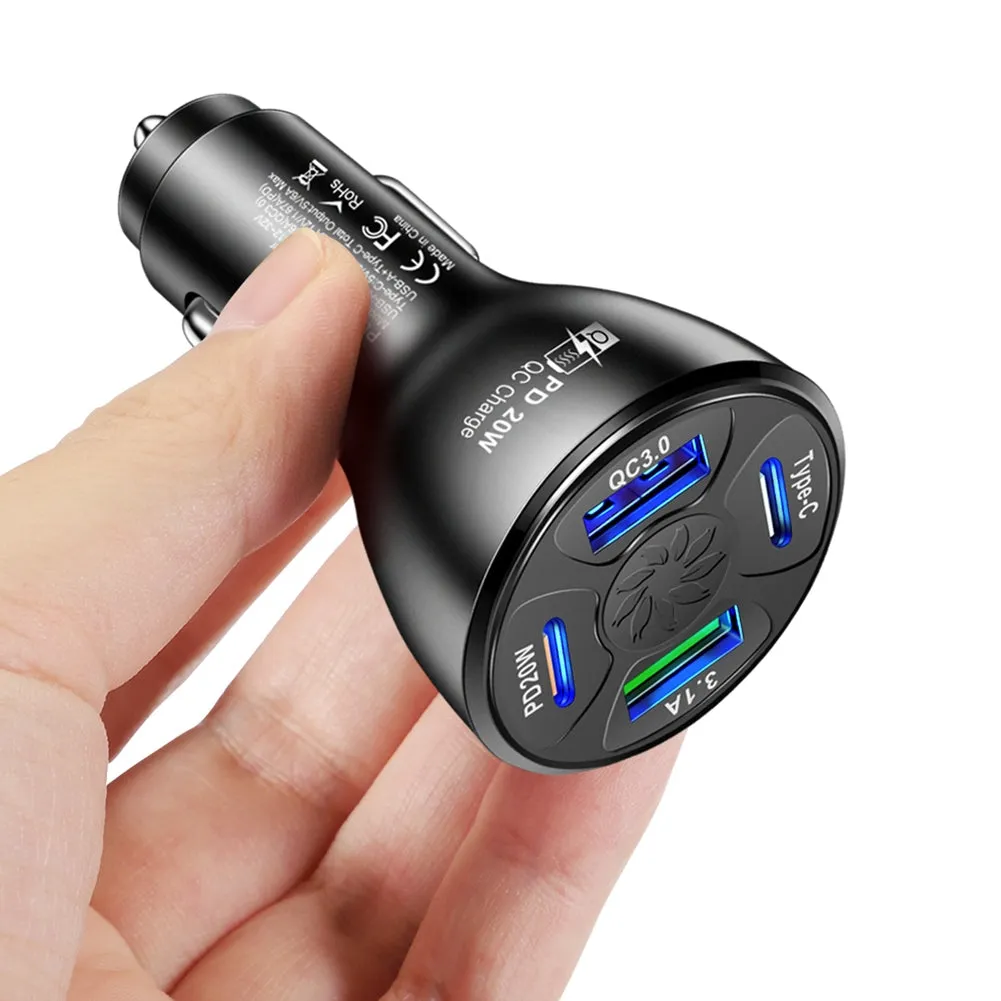 Usb Car Charger Fast Charging Adapter 20w Pd Qc3.0 Type 3.1a 2usb