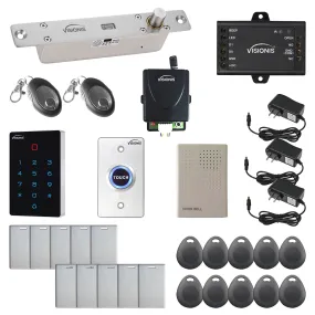 Visionis FPC-9089 One Door Access Control 2,600lbs Electric Drop Bolt With Time Delay Fail Secure   WIFI Indoor Outdoor Keypad Reader Standalone with Mini Controller   Wiegand 26   Wireless Receiver