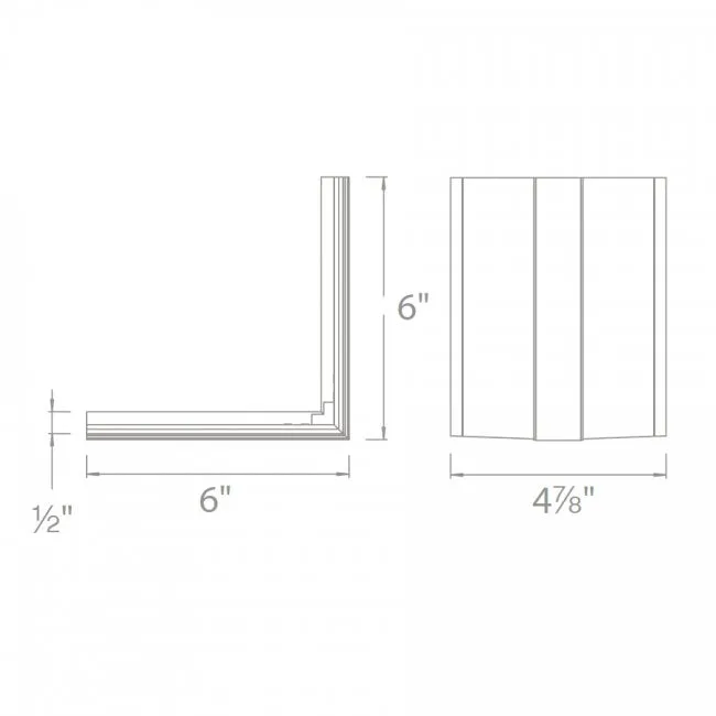 WAC LED-T Symmetrical Recessed Linear Channel -Perpendicular Corner