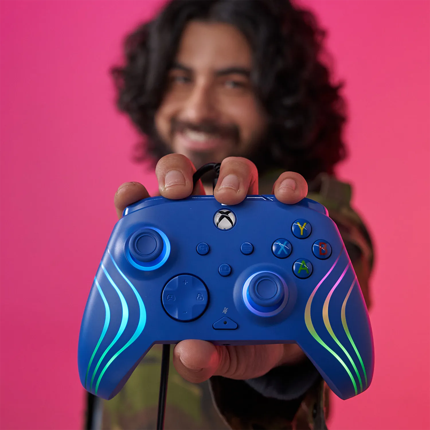 Xbox Series X|S & PC Blue Afterglow Wave Wired Controller