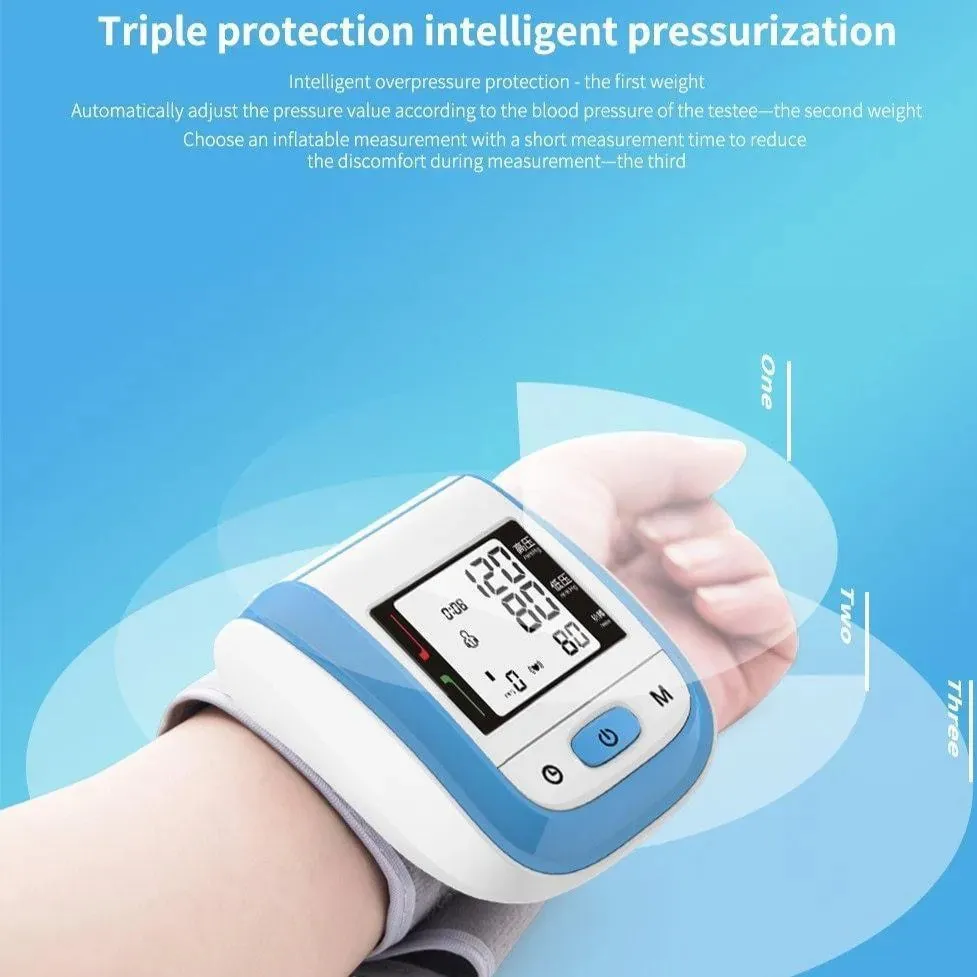 YK-BPW1 Digital LCD Wrist Blood Pressure & Pulse Rate Monitor Arrhythmia