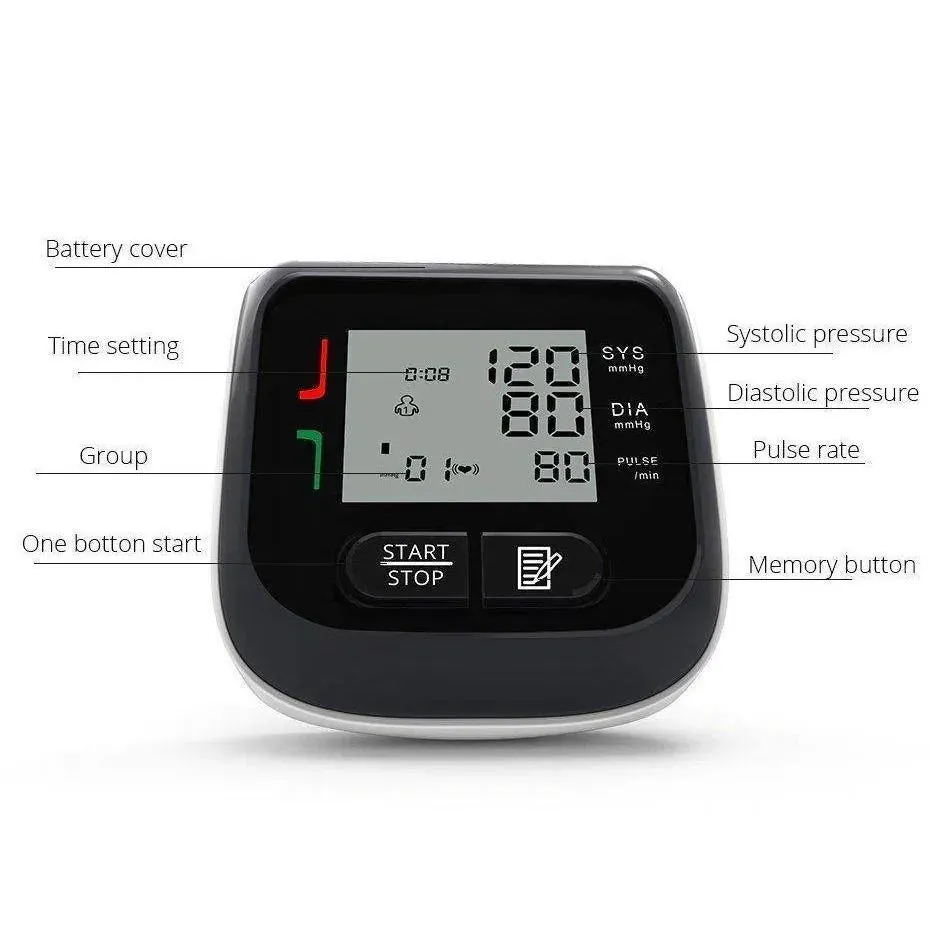 YK-BPW1 Digital LCD Wrist Blood Pressure & Pulse Rate Monitor Arrhythmia
