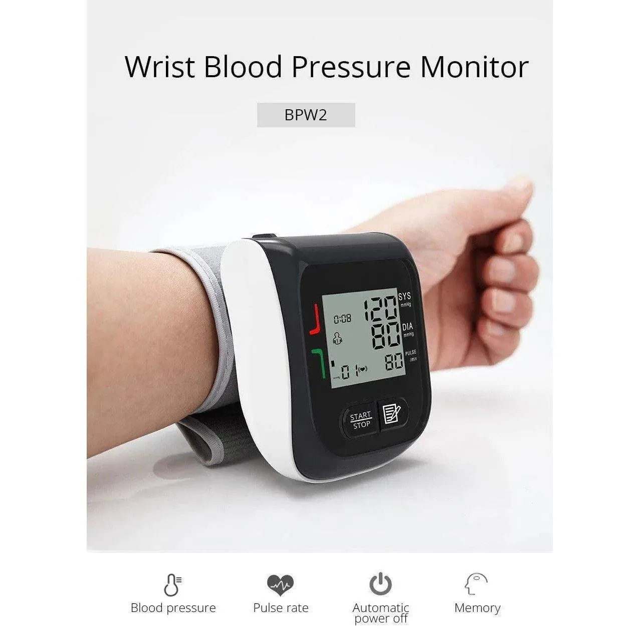 YK-BPW1 Digital LCD Wrist Blood Pressure & Pulse Rate Monitor Arrhythmia