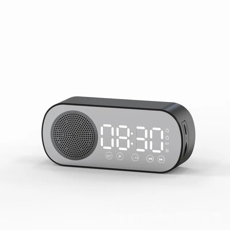 Z7 Alarm Clock Bluetooth Digital Stereo Speaker LED Display Multifunction Mirror FM Radio Dual Use